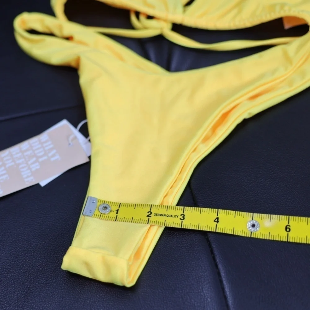 🅽🅴🆆 Tiger Mist Seylena yellow bikini top & bikini bottom, size Large